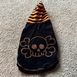 Simplydog Halloween Skull & Cross bone studded small dog sweater size small